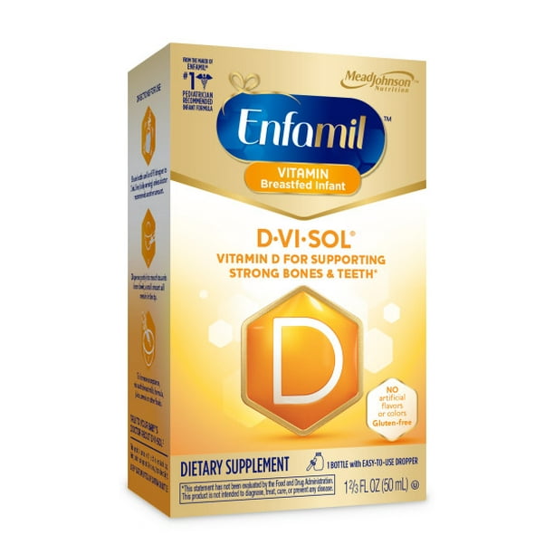Enfamil DViSol Vitamin D Supplement Drops for Infants, 50 mL dropper bottle