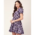 thumbnail image 3 of Moomaya Women Printed Flared Mini Dress Square Neck Puff Sleeves Cotton Short Dress, 3 of 8