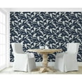 thumbnail image 6 of NextWall Dark Blue Pinstripe Leaf Trail Peel and Stick Wallpaper, 6 of 9