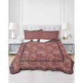 thumbnail image 2 of Twin XL Quilt Bedding Set, Red Boho Reversible Summer Quilt 3 Pieces, Vintage Ethnic Tribe Abstract Art Floral Lightweight Bedspreads Coverlets with 2 Pillow Shams for All Seasons, 2 of 5