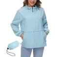 thumbnail image 1 of Avoogue Rain Jacket Womens Lightweight Waterproof Raincoat Packable Hooded Rain Coat Windbreaker with Zipper Pockets, 1 of 7