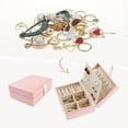 thumbnail image 2 of Unique Bargains Travel Jewelry Box Small Portable PU Leather Jewelry Organizer Storage Pink, 2 of 7
