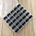 thumbnail image 2 of Injueey 25 unidades/juego de hilos de bordar para coser, hilos de bobina preenrollados para manualidades DIY con caja de almacenamiento, colorido De coser negro Injueey HA5832-02B, 2 of 6