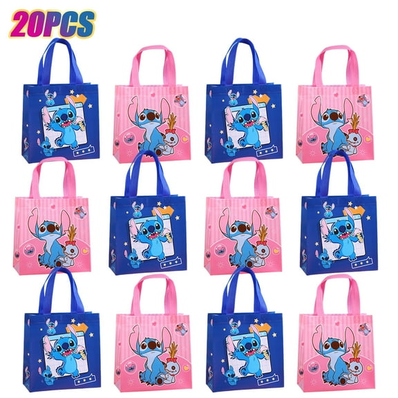 20 PCS Cartoon Party Favor Bags Reusable Non-woven Bags with Handles Gift Bags Treat Candy Snacks Bags for Birthday Hawaiian Theme Party Baby Shower Party Decorations goodie Bags Supplies(2 Styles)