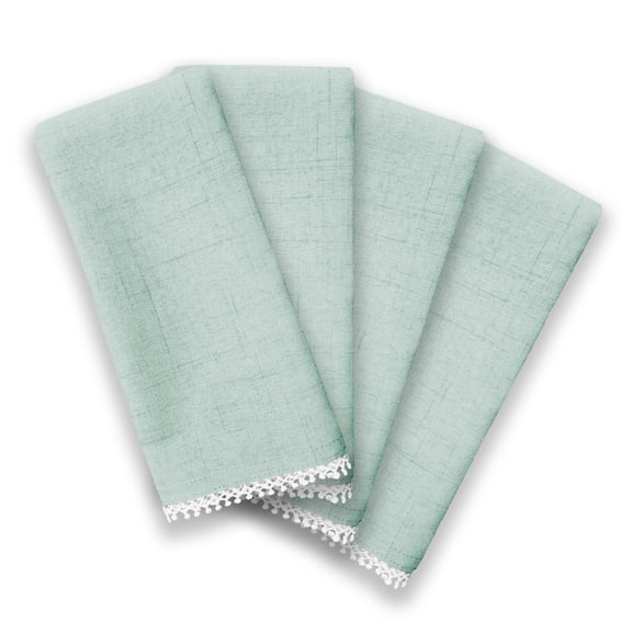 Lenox French Perle Solid Napkins, Set of 4, Ice Blue - 19"W x 19"L