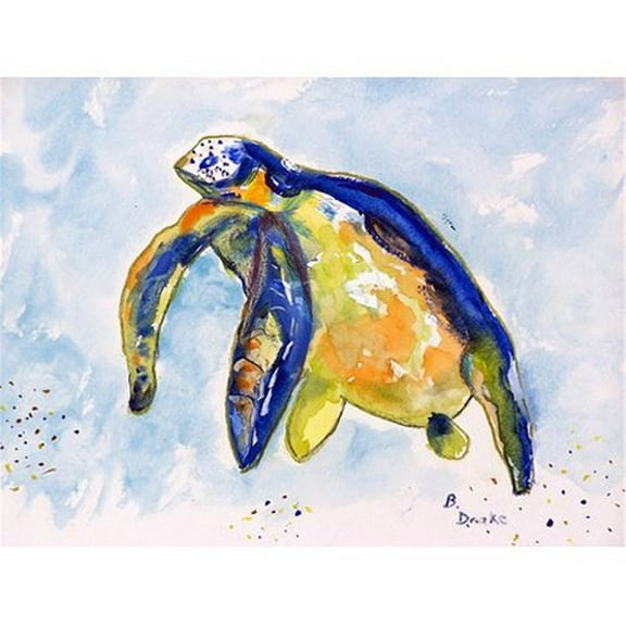 Betsy Drake DM952 18 x 26 in. Blue Sea Turtle Door Mat