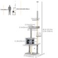 thumbnail image 2 of CoSoTower Cat Tree Floor to Ceiling Cat Tower Height Adjustable( 85-101 Inches), Tall Large Cat Climbing Activity Center with Scratching Posts Cat Condo Cozy Bed, Grey, 2 of 7