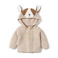 thumbnail image 1 of Esaierr Toddler Baby Girl Long Sleeve Front Hooded Sweater Cardigan Buttoned Knit Jacket for 6M-2T, 1 of 5