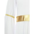 thumbnail image 7 of Aislor Girls Praise Dance Dress Liturgical Worship Metallic Patchwork Bell Long Gown Church Dancewear White 16, 7 of 7