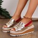 thumbnail image 1 of MKLEKYY Sandalias de Plástico para Mujer, Sandalias de Cuero Con Cuña y Punta Abierta A La Moda de Verano para Mujer, Sandalias Casuales Elásticas y Cómodas, 1 of 4
