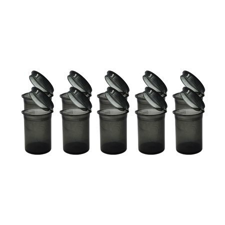 BLACK Transparent 10 pc Pack 13 Dram Adult Squeeze Pop Top Containers Made USA