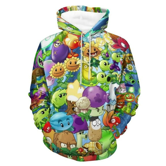 Unisex Plants vs Zombi-e Pullover Hoodies 3D Print Novelty Sweatshirts Hoodie with Pocket for Men Women