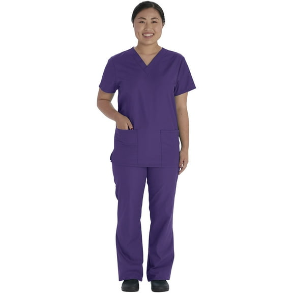 Vital Threads Men and Women Scrubs Set V-Neck Top & Drawstring Pant, VT526C