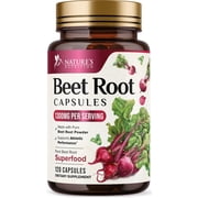 Organic Beet Root - 1300mg per Serving - Extra Strength Organic Beetroot Powder Supplement - Supports Nitric Oxide Production, Heart Health & Natural Energy - Bottled in USA - 120 Veggie Capsules