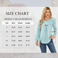 thumbnail image 2 of SWQZVT Long Sleeve Blouses for Women Fall Dressy Eyelet Shirts Tops Ladies 2025 Blue Crew Neck Cute Casual Tee Shirts L, 2 of 7