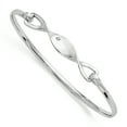 thumbnail image 1 of SS White Ice .02ct. Diamond Twist Bangle Bracelet Inch "Bracelets, 1 of 5