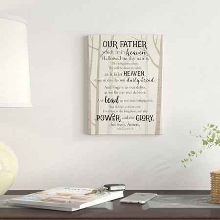 - Winston Porter Lord's Prayer Wall Plaque Textual Art On Wood in Cream