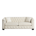 thumbnail image 2 of Newest Chesterfield Velvet Sofa for Living Room & Office, 3-Seater with Tufted Back,Beige, 2 of 6