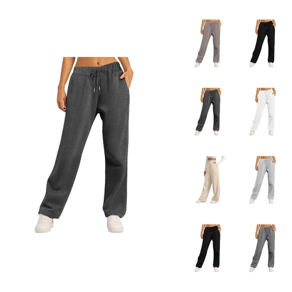Sweatpants for Women 2026 Fall Winter Trendy Elastic High Waist Drawstring Loose Wide Leg Casual Yoga Pants with Pockets