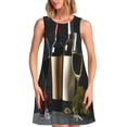 thumbnail image 1 of Fotbe Two Bottles Of Red And White Wine Vestido de Verano sin Mangas para Mujer – Vestido Midi Línea A, Estilo Camiseta Floral, Vestido Playero Casual y Fluido, 1 of 7