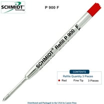3X Schmidt P900 F Parker Style Ballpoint Refill Red Ink Fine Tip
