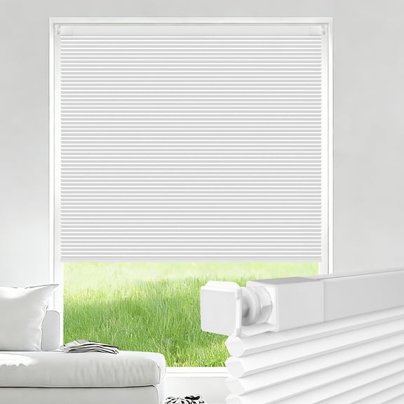 Shade&Beyond 22"x48" No Drill Cordless Light Filtering Cellular Shades, Thermal Insulating Noise Reducing Honeycomb Blinds for Indoor Windows, White