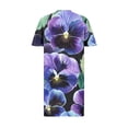 thumbnail image 3 of PuLe 【New】 Summer Short Sleeve Dress Summer Dresses for Women Plus Size Solid V Neck Short Sleeve Oversized Loose Trendy Comfy Dress Casual Pockets, 3 of 4