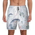 thumbnail image 3 of Uemuo Sea Animals Pattern Mens Swim Trunks Quick Dry Board Shorts with Mesh Lining, Stretch Beach Shorts Quick Dry No-Chafing Board Shorts-Small, 3 of 9