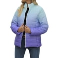 thumbnail image 5 of Nlife Women Gradient Long Sleeve Zipper Stand Collar Pocket Coat, 5 of 7