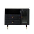 thumbnail image 6 of DreamBuck Modern Makeup Vanity Desk with Mirror and Lights, Retractable Dressing Table with Drawers and Cabinet, Compact Makeup Table Set with Power Outlet for Bedroom, Black, 6 of 8