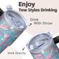 thumbnail image 4 of 20OZ Unicorn Themed Cup with Handle and Reusable Straw Double Wall Stainless Steel Insulated Tumbler Coffee Mug Great Presents for Women Mom Friends on Birthday Christmas Thanksgiving, 4 of 6