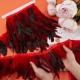 thumbnail image 3 of 5m Red Rooster Feather Fringe Trim 13-18cm Natural Feather Trimming Decoration Rooster Hackle Feather Trim Ribbon for DIY Cosplay Costume Carnival Decor Shawl Skirt Accessories, 3 of 9