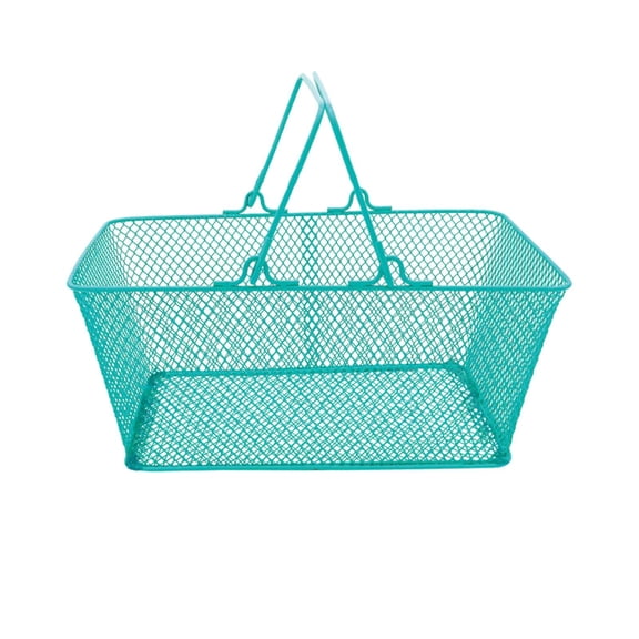 Shopping Basket Iron Grocery Carry Basket Portable Wire Mesh Large Capacity for Retail Store Bar Home