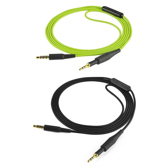 2PCS Replacement Cable Audio Cord with Mic Volume Control for K430 K450 K451 K452 Q460 Headphones, Black & Green