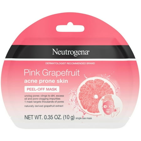 3 Pack - Neutrogena Pink Grapefruit Peel-Off Face Mask for Acne Prone Skin Grapefruit Extract, Non-Comedogenic &