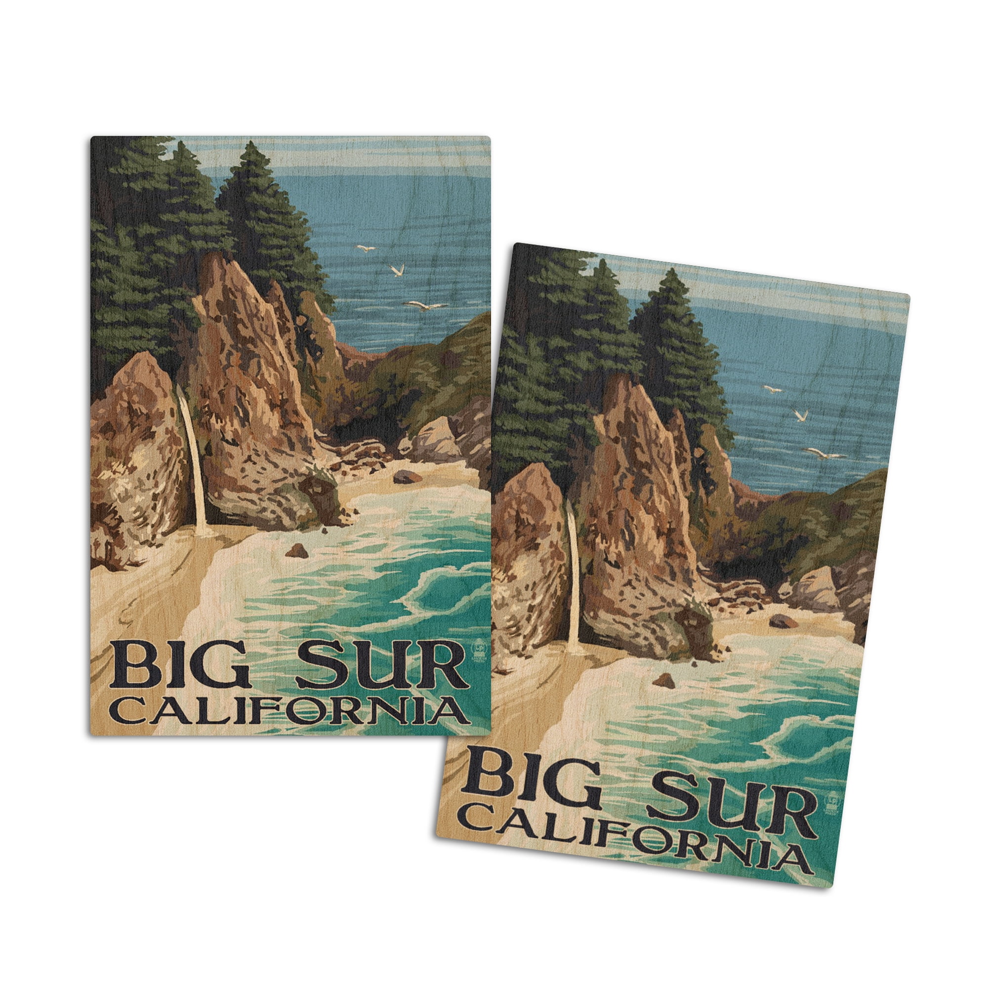Big Sur California McWay Falls United States Travel Advertisement Poster 