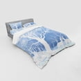 thumbnail image 3 of Ambesonne Winter Bedding Set 3 Pcs, Abstract Winter Deer, Twin XL, Blue White, 3 of 3