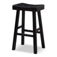 thumbnail image 3 of Furniture of America Quyra Solid Wood Indoor Saddle 30.5-inch Bar Stools, Black (Set of 2), 3 of 5