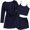 thumbnail image 3 of SURJDE Womens Home Clothes Short Sleeved Silk Like Pajamas Womens Summer Multicolor Suit, 3 of 5