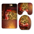 thumbnail image 1 of ABPHQTO Juego de alfombras de baño de 3 piezas con escena navideña con regalos de árbol y fuego, alfombra de baño, alfombrilla de contorno y cubierta de tapa de inodoro, 1 of 1