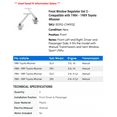 thumbnail image 2 of Front Window Regulator Set 2 - Compatible with 1984 - 1989 Toyota 4Runner 1985 1986 1987 1988, 2 of 2
