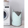 thumbnail image 3 of Chevron Laundry Bag, Classical Compact Design of Zigzags Upped Simplistic Texture Tile Horizontal, Basket with Handles Drawstring Closure for Laundromats, 13" x 19", Pale Blue White, by Ambesonne, 3 of 4