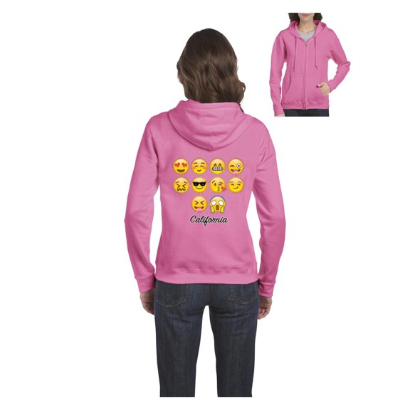 Womens Emoji Entourage Full-Zip Hooded Sweatshirt