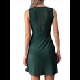 thumbnail image 2 of Vestido Elegante de Verano para Mujer, con Escote en V, Corte A, con Volantes, Sin Mangas, para Fiesta, Club, Ajustado, Verde, XXL, 2 of 7
