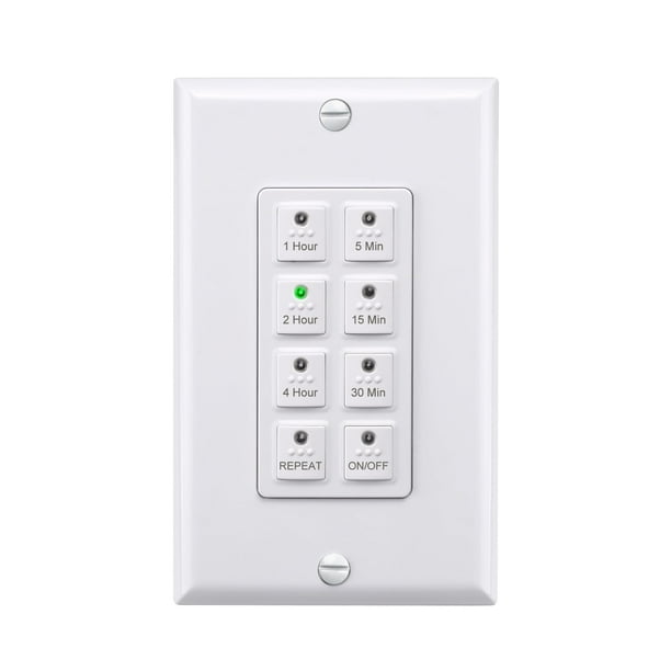 Interruptor temporizador digital de pared BN-LINK 5-15-30-60 min 2-4h blanco