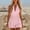 *Pink, variant on Women’s Halter V Neck Waist Tie Romper with Pocket,Summer Casual Vacation Short Outfit Black,Women's Plus L