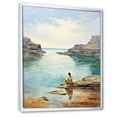 thumbnail image 2 of Designart "Serene Meditation by the Sea II" Spiritual Framed Wall Art - Global Yellow Meditation Bedroom Framed Canvas Wall Art, 2 of 6