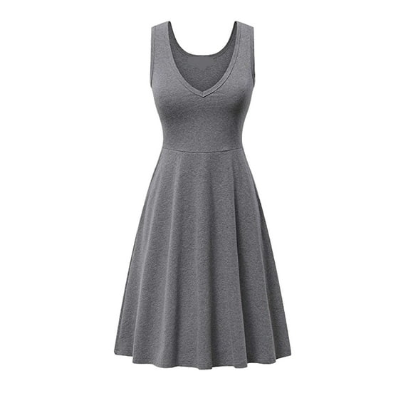 DondPO Midi Dresses for Women Casual Dresses Women's Dress Floral Print Outdoor Home Slim T Shirt Dress Tee Dress Swing Dress Plain Ruched Dress Summer Dresses Sundresses for Women Grey Dress L