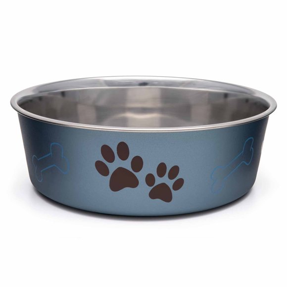 Comedero para perro Loving Pets Bella de acero inoxidable mediano color arándano