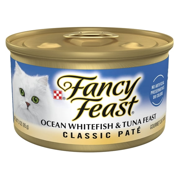 Purina Fancy Feast ClassicKitten Food Wet Cat Food Ocean Whitefish & Tuna 3 oz Can (Pack of 9)